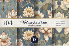 Vintage Mughal Lotus Pattern | Indian Lotus Floral Texture Product Image 1