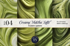 Matcha Latte Swirl Pattern, Creamy Matcha Abstract Paper Product Image 1