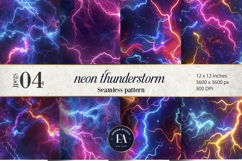 Neon Thunderstorm Texture | Electric Storm Background Product Image 1
