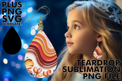 Bright Teardrop Earrings Designs PNG, Pattern Product Image 1