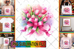 Fun Tote Bag Art PNG, Flowers Product Image 1