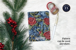 Embroidered Denim Digital Paper| Rose Denim Pattern Product Image 4