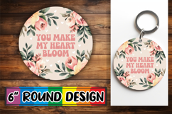 Blissful Keychain Round Style, Flower Quote Product Image 1