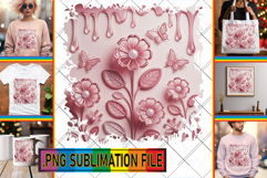 BLISSFUL TSHIRT Ideas PNG, 3D Flowers Product Image 1