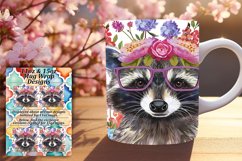 Raccoon with Floral Design Wrap 11oz/15oz Mug Product Image 1