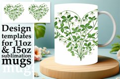 Floral Heart Mug Wrap Sublimation Pattern Product Image 1