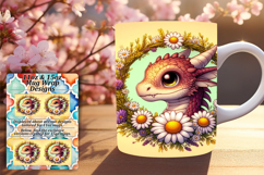 Sleek 11oz Mug Wrap Png Design , Dragon Product Image 1