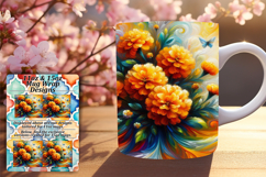 Bold 15oz Mug Wrap Png Design , Flowers Product Image 1
