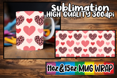 Serene beauty 11oz 15oz mug wrap, Valentine's Pattern Product Image 1