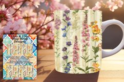 Floral Stripe Mug Wrap - Spring Delight Product Image 1