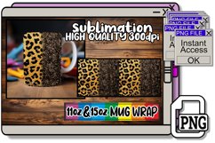 Shimmering Leopard &amp; Blossom Beauty Mug Wraps 15oz 11oz Product Image 1