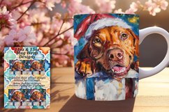 Peeking Dog Holiday Pattern Winter Mug Wrap Sublimation Product Image 1