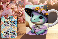 Radiant 11oz Mug Wrap Png Artwork , Halloween Dino Product Image 1