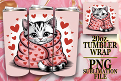 PRESENT OF HAPPINESS 20oz TUMBLER WRAP, Cat Valentin's Day Product Image 1