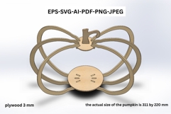 3D Halloween Pumpkin SVG Pumpkin Laser Cut File Product Image 3