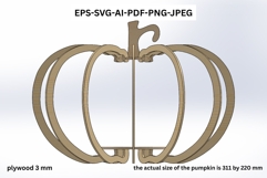 3D Halloween Pumpkin SVG decor Pumpkin Laser Cut File Product Image 4