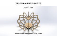 3D Halloween Pumpkin SVG decor Pumpkin Laser Cut File Product Image 3