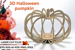 3D Halloween Pumpkin SVG decor Pumpkin Laser Cut File Product Image 1