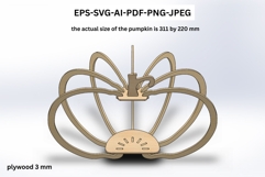 3D Halloween Pumpkin Laser Cut File Product Image 2