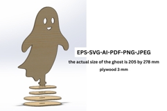 3D Standing Ghost SVG for Laser Cutting Product Image 2