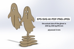 3D Interlocking Ghost on Stand SVG Product Image 2