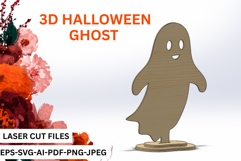 3D Standing Ghost SVG for Laser Cutting Product Image 1