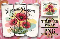 Timeless charm 20oz tumbler wrap, Flowers Quote Product Image 1