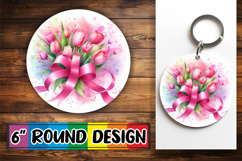 Luminous Circle Coasters Sublimation, Flowers Product Image 1