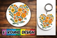 Floral Heart Round Design Spring PNG Product Image 1