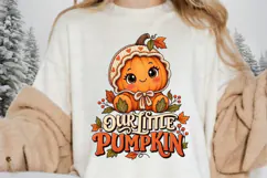 Our Little Pumpkin PNG, Cute Kawaii Pumpkin Fall Sublimation Product Image 1