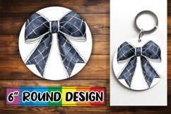 Round Design Sublimation Wrap PNG Watercolor Bow Art Product Image 1