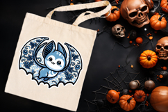 Funny Halloween bat clipart| Blue moon in night shirt design Product Image 3