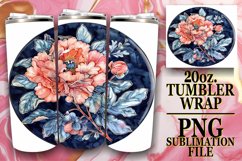 Floral Denim Tumbler Wrap Spring 20oz Product Image 1