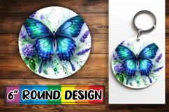 Radiant Round Coaster Design, Butterfly Product Image 1