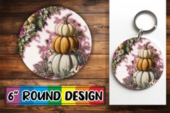 Adorable Pumpkin and Flower Round Design PNG Product Image 1