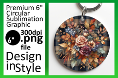 Bright Round Design for Keychains , Autumn Flower Product Image 1