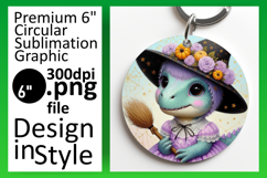 Stylish Circle PNG Sublimation Design , Halloween Dino Product Image 1