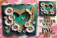 RADIANT ENCOUNTERS 20oz TUMBLER WRAP, 3D Heart Product Image 1