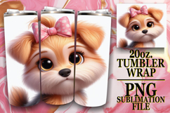 Cozy afternoons 20oz tumbler wrap, 3D Dog Product Image 1