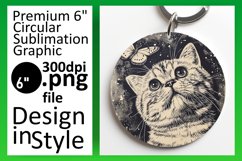 Cute Cat Sublimation: Circle &amp; Coaster Product Image 1