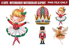 Cute Nutcracker Watercolor Clipart PNG Product Image 1