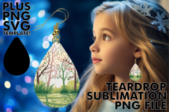Cheerful Teardrop Earrings Design PNG, Spring Product Image 1