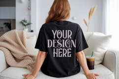 Black Comfort Colors C1717 Shirt Mockup, CC 1717 T-shirt C Product Image 1