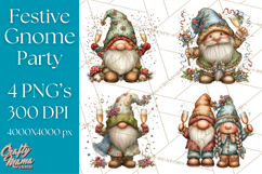 Winter Metallic New Year Gnomes PNG Clipart Product Image 1