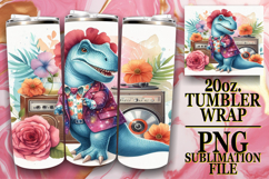 Joyful vibes 20oz tumbler wrap, Dino Product Image 1