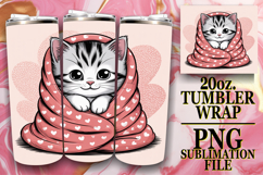 RADIANT SPIRITS 20oz TUMBLER WRAP, Valentines Cat Product Image 1