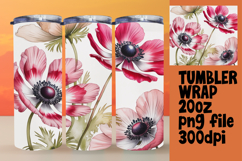 20oz Tumbler Graphic for Sublimation , Flowers Product Image 1
