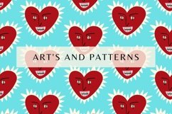 Funky Valentine seamless patterns bundle Product Image 23