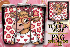 Bright Nights 20oz tumbler wrap, Cute Cow Product Image 1