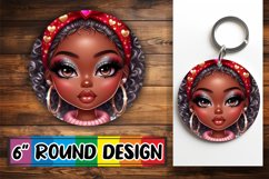 Bright Circle Keychain Design PNG, Love Girl Product Image 1